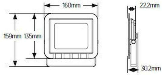 Geyer Στεγανός Προβολέας LED 30W Φυσικό Λευκό 4000K IP65