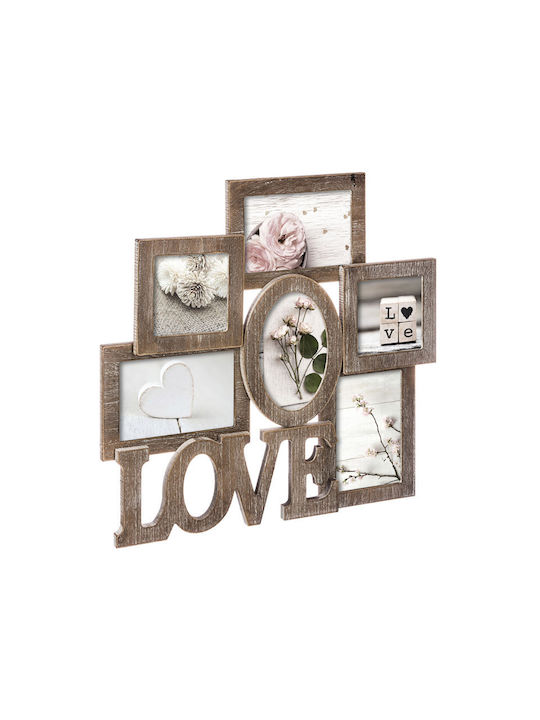 Atmosphera Photo Frame Wooden 6 Number of Spit 42.6x40.5cm 1pcs