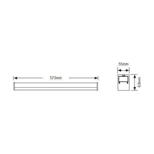Geyer Commercial Linear LED Ceiling Light 18W Warm White IP20 Dimmable L57.3xD5.5xH6.3cm