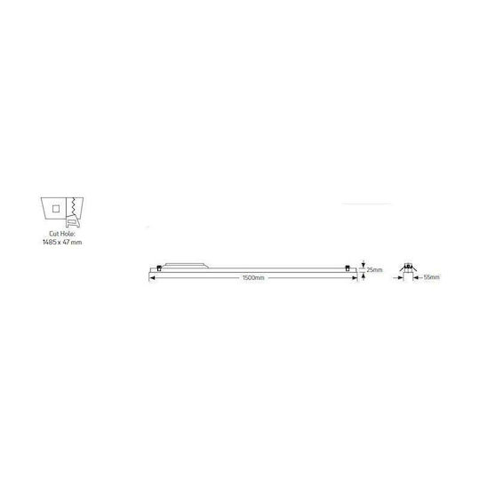 Geyer LED Lumina liniară Îngropat Lumină Plafon 50W Alb natural IP20 cu Intensitate Reglabilă