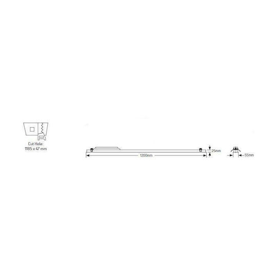 Geyer LED Γραμμικό Χωνευτό Φωτιστικό Οροφής 40W Φυσικό Λευκό IP20 με Ρυθμιζόμενη Ένταση Μ120xΒ5.5xΥ2.5εκ.