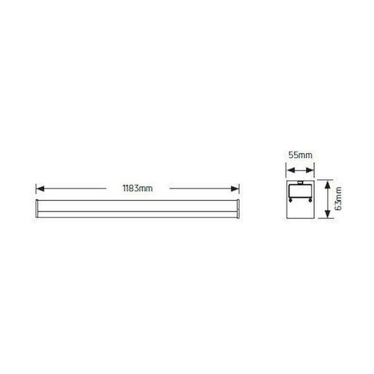 Geyer Commercial Linear LED Ceiling Light 30W Natural White IP20 Dimmable L120xD55xH6.3cm