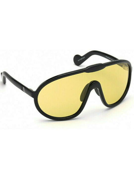 Moncler Sunglasses with Black Plastic Frame and Yellow Lens ML0184-01E