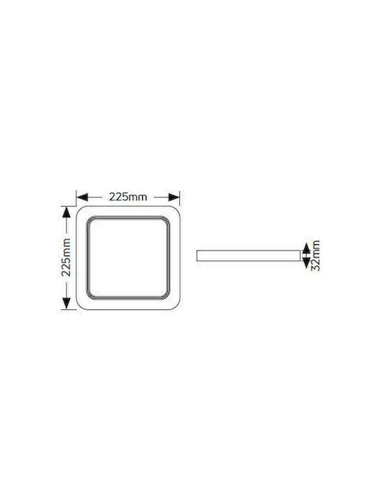 Geyer Square Outdoor LED Panel 18W with Cool White Light 6500K 22.5x22.5cm