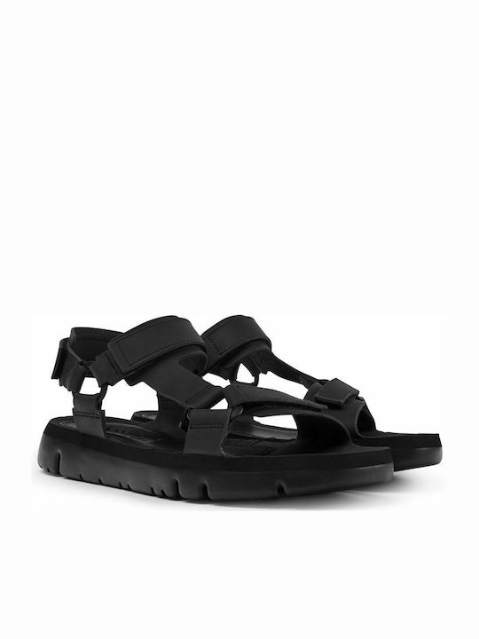 Camper Oruga Leder Herrensandalen in Schwarz Farbe