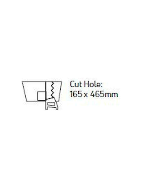 Geyer Rectangle Metallic Recessed Spot with Socket GU10 White 48.5x18.5cm. 1pcs