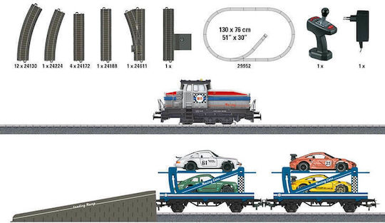 Marklin Starter Set Auto Transport Set with Train with Light for 6++ Years