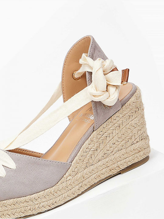 Xti Women's Suede Platform Espadrilles Gray