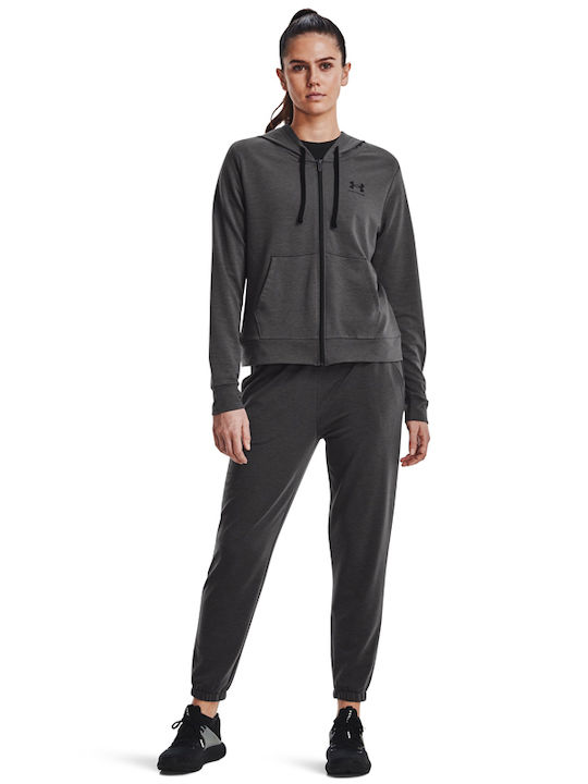 Rival Terry Damen Sweatshirtjacke Kapuzen Gray