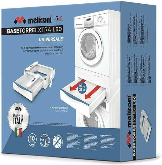 Meliconi Torre Base Extra L60 070-0599 Connector For Washer/Dryer made of Metal with Drawer 55x60εκ. 1pcs