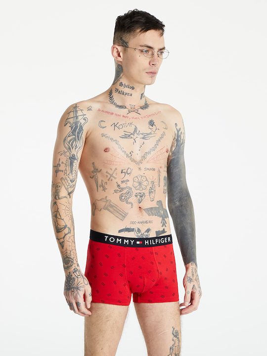 Herren Boxershorts Rot mit Mustern 1Packung