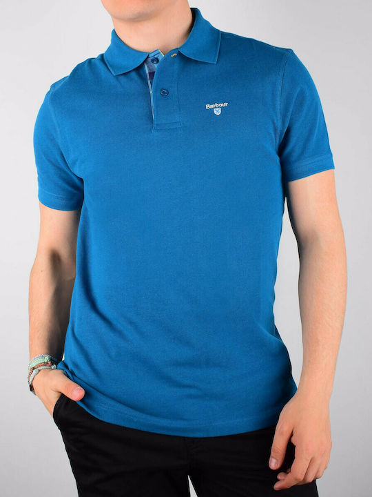 Barbour Ανδρικό T-shirt Polo Μπλε