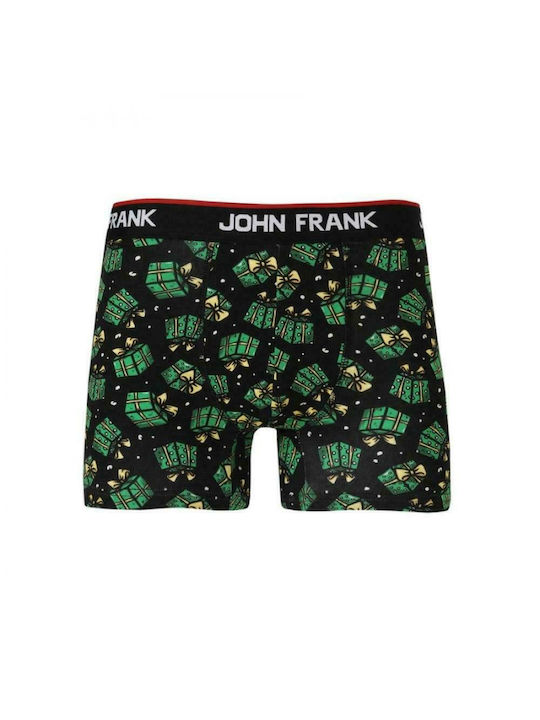 John Frank Christmas Gift Box Herren Boxershorts Schwarz mit Mustern 1Packung