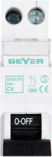 Geyer Αυτόματη Ασφάλεια 6A Διπολική AC EA106CN1