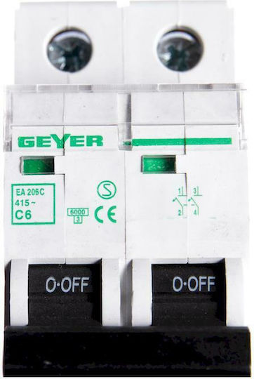 Geyer Siguranță automată 6A Bipolară AC EA206C