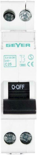 Geyer Automatic Circuit Breaker 25A Single-pole AC EA125CN1
