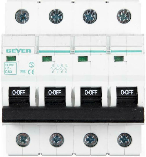 Geyer Automatic Circuit Breaker 63A Four-pole AC EA463C