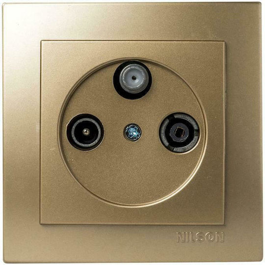 Nilson TV-, Satelliten- und Radiobuchse Antenne in Gold Farbe 24151038