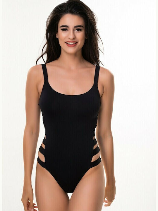 One Piece Swimsuit with Removable Padding Black