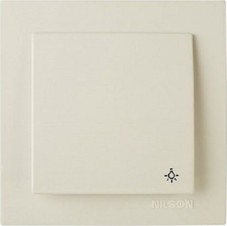 Nilson Complete Wall Push Staircase Button with Frame Beige 24121005