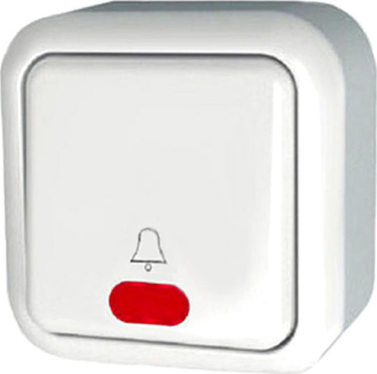 Geyer Complete Wall Push Bell Button with Frame White H3-A113M
