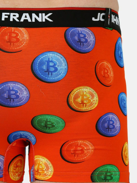 Crypto Coins Ανδρικό Μποξεράκι Κόκκινο με Σχέδια