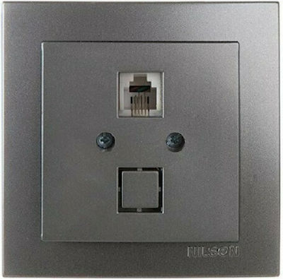 Geyer Nilson Single Network Socket RJ45 Cat5 Gray 24161044