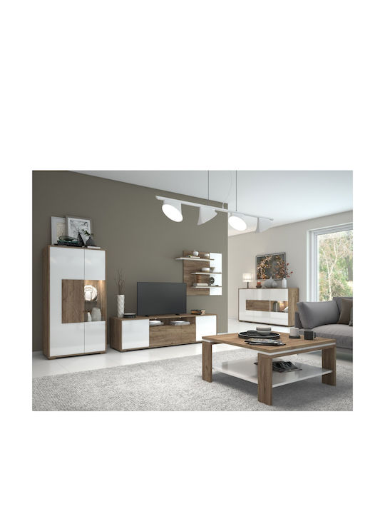 TV-Möbel Stendal aus Massivholz mit LED-Beleuchtung Braun L180xB47xH49cm