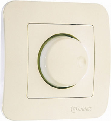 Makel Lillium Natural Kare Recessed Simple Complete Dimmer Switch Rotary 600W Beige