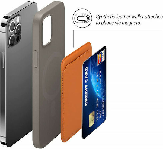 KWmobile MagSafe Kartenetui PU Leather in Orange Farbe