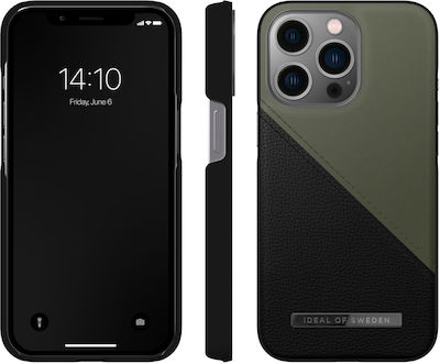 iDeal Of Sweden Atelier Synthetic Leather / Plastic Back Cover Onyx Black Khaki (iPhone 13 Pro)