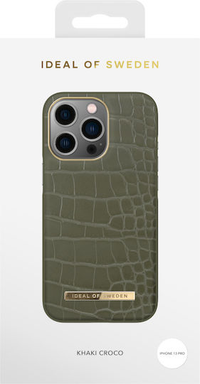 iDeal Of Sweden Atelier Back Cover Synthetic Leather Khaki Croco (iPhone 13 Pro)