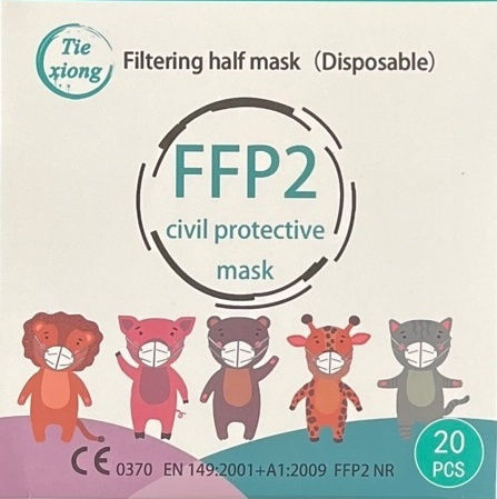 Tiexiong Filtering Half Μάσκα Προστασίας FFP2 NR BFE >95% για Παιδιά σε Λευκό χρώμα με Pink Pony 10τμχ