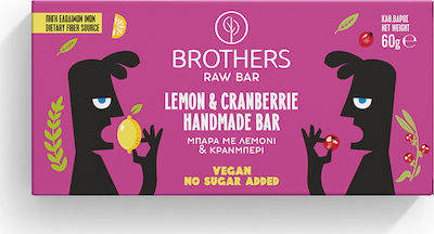 Brothers Healthy Food Bar Raw with Lemon & Cranberry No Added Sugar (1x60gr) 60gr