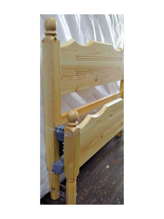 Νο7 Κρεβάτι Μονό από Μασίφ Ξύλο για Στρώμα 90x190cm Επιλογές Χρώματος