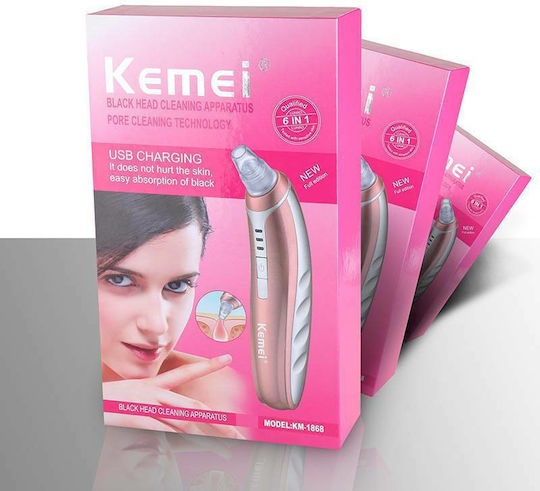 Kemei Συσκευή Καθαρισμού Προσώπου από Μαύρα Στίγματα Λευκή KM-1868