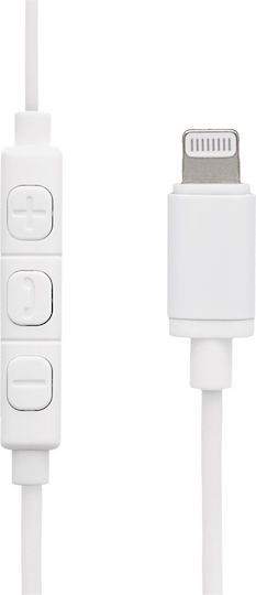 Streetz HL-390 Earbuds Handsfree με Βύσμα Lightning Λευκό