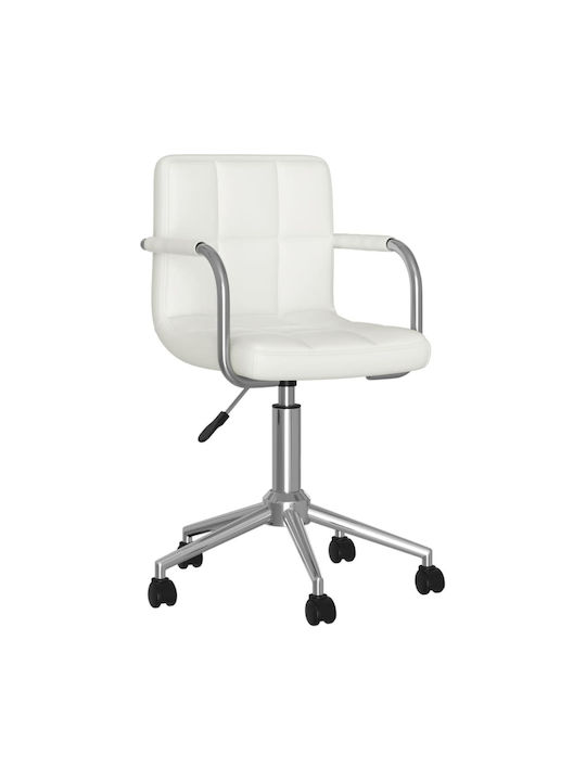 Office Chair with Fixed Arms Λευκό vidaXL