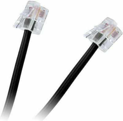 Spiral Telephone Cable RJ10 4P4C 7.5m Black (DM-0032A-7.5)