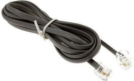Powertech Flat Τηλεφωνικό Καλώδιο RJ11 6P4C 1m Μαύρο (CAB-T007)