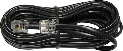 Adeleq Flat Telephone Cable RJ11 6P4C 1.5m Black (17-020151)