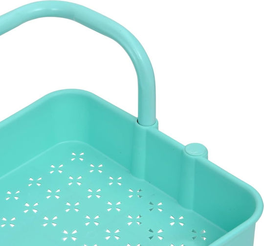 vidaXL Troleu De Bucătărie Metalic Cu 3 Locuri Albastru 42x25x83.5cm