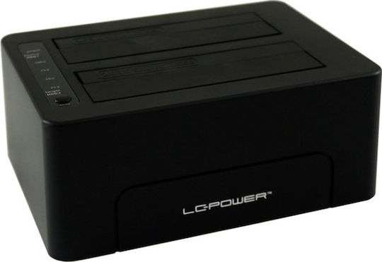 LC-Power Docking Station for 2 Hard Drives SATA 2.5" / 3.5" with Connection USB 3.1 / USB-C (LC-DOCK-C)