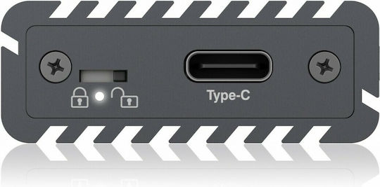 Icy Box Θήκη για Σκληρό Δίσκο M.2 PCI Express NVME με σύνδεση USB 3.1 Type-C σε Γκρι χρώμα