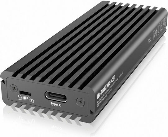 Icy Box Θήκη για Σκληρό Δίσκο M.2 PCI Express NVME με σύνδεση USB 3.1 Type-C σε Γκρι χρώμα