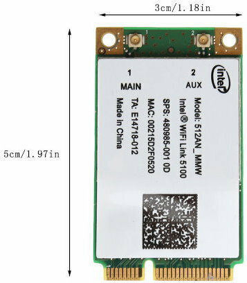 Intel Ασύρματη Κάρτα Δικτύου Wi‑Fi 4 (300Mbps) Mini PCI