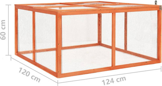vidaXL 170876 Wooden Cage for Rabbits 124x120x60cm