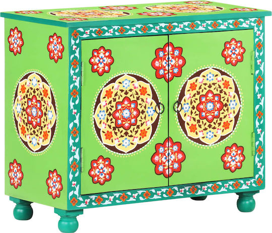 Μπουφές από Μασίφ Ξύλο Πράσινος 70x35x60cm