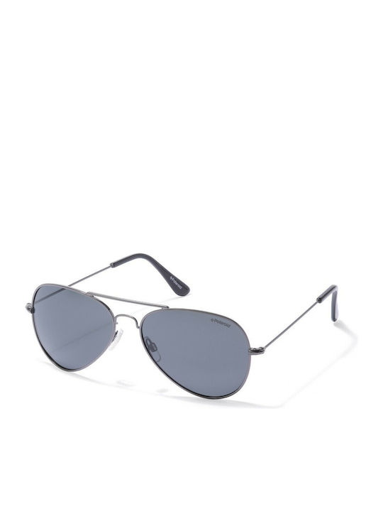 Polaroid Ochelari de soare Argintiu cu Cadru & Negru Lentilă Polaroid Ochelari de soare Argintiu cu Cadru & Negru Lentilă