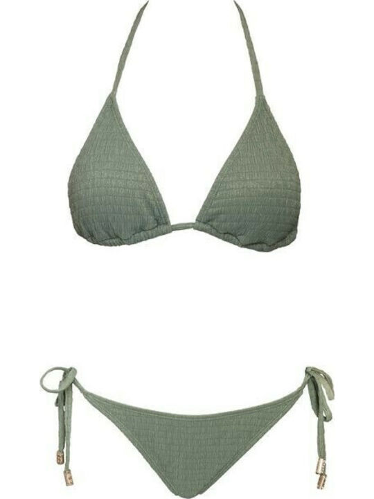 Medeia Bikini Slip mit Schnürchen Khaki